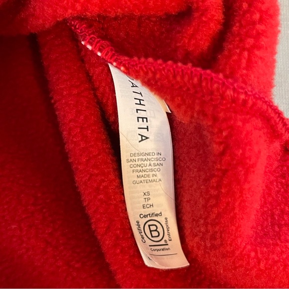 ATHLETA Polartec Funnel Neck Sweatshirt XS  Decadent Red CYA Top NWOT - Picture 7 of 9